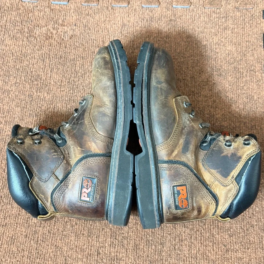 Timberland PRO Series Mens 8.5 M Brown Leather Work Boots 33046‎ Lace Up Ankle